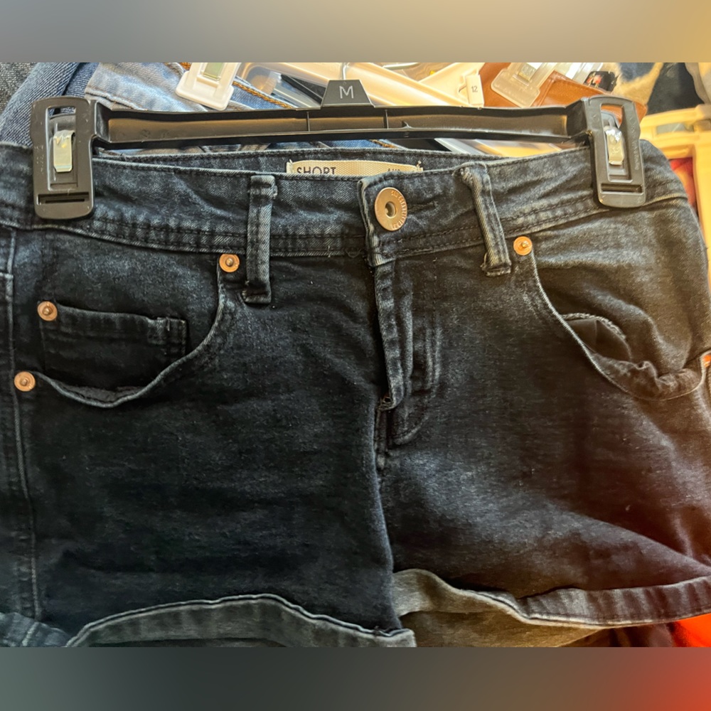 Black jean shorts